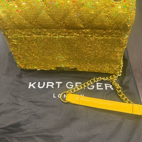 Kurt Geiger Gold Sequin Shoulder Bag - Picture 8 of 11